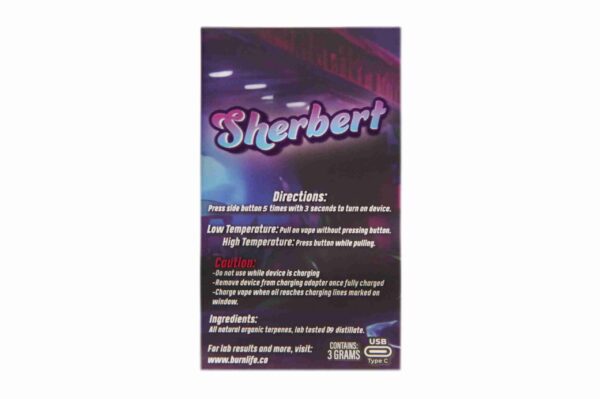 BURN 3 GRAM VAPE - Sherbert